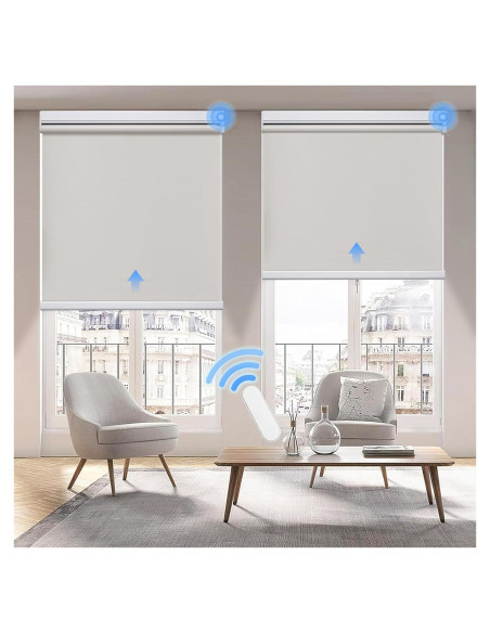 Cortina enrollable motorizada Grandekor 89x183 cm gris opaca