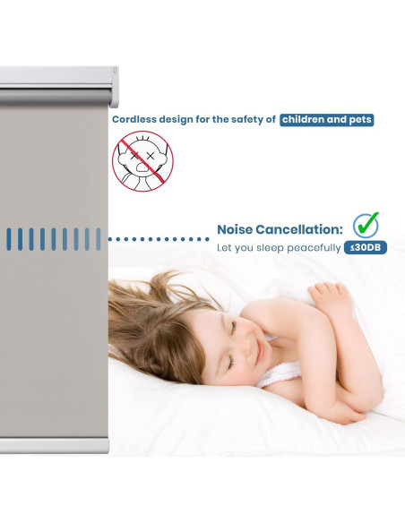 Cortina enrollable motorizada Grandekor 89x183 cm gris opaca