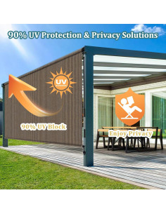 Sombras de Exterior Shade&Beyond 243x243 cm Mocha Sin Cuerda 2