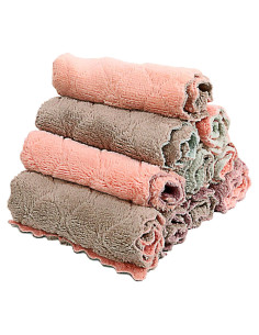 Paquete de 10 Paños de Cocina SAOYOAS Microfibra Rosa