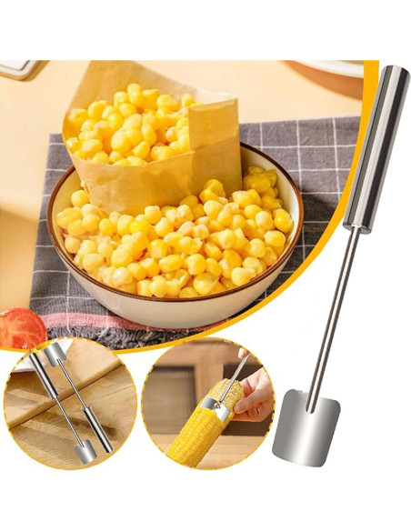 Pelador de maíz JILITSE de acero inoxidable ergonómico Pelador de maíz JILITSE de acero inoxidable ergonómico