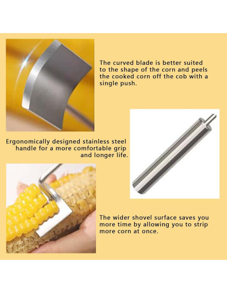 Pelador de maíz JILITSE de acero inoxidable ergonómico Pelador de maíz JILITSE de acero inoxidable ergonómico