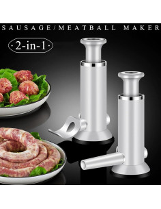 Máquina de embutir salchichas Usluole 2 en 1 acero inoxidable 2
