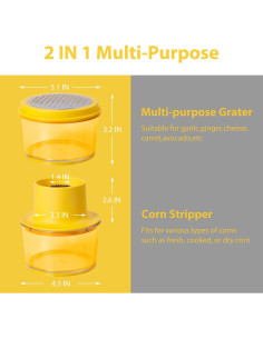 Desgranador de Maíz KIGI A003US con Tazón y Rallador 2