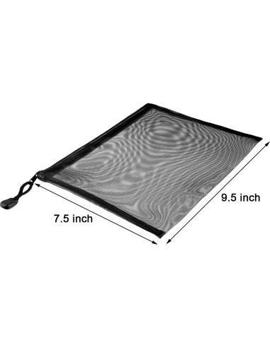 10 Bolsas de Malla Negras Norme para Maquillaje y Viaje