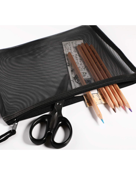 10 Bolsas de Malla Negras Norme para Maquillaje y Viaje