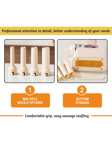 Embutidora de Salchichas ORIXA 0,99 kg 2 en 1 para Casa