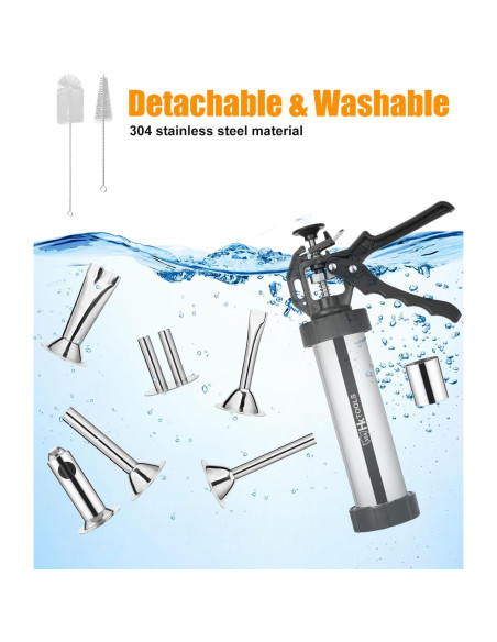 Pistola para hacer jerky HK de acero inoxidable 2.5kg con boquillas