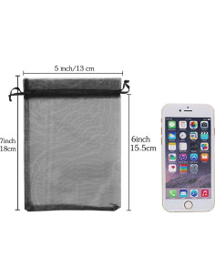 Bolsas de Organza Negras HRX 12,7x17,8 cm 100pcs para Regalos 2