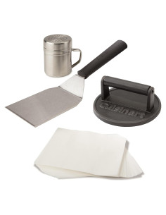 Kit de Hamburguesas Smash Cuisinart con Prensa Hierro Fundido
