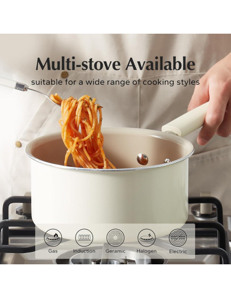 Cacerola de Cerámica Antiadherente Redchef 1.5L con Tapa