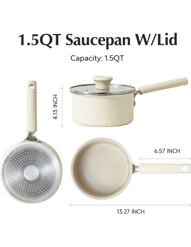 Cacerola de Cerámica Antiadherente Redchef 1.5L con Tapa