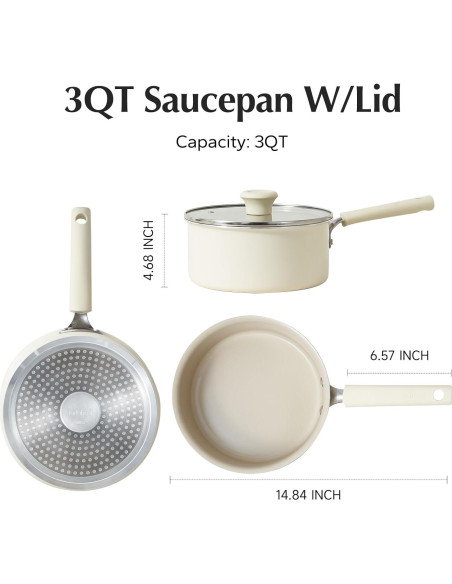 Cacerola de Cerámica Antiadherente Redchef 1.5L con Tapa