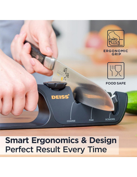 Afilador de cuchillos Deiss PRO con ángulo ajustable - Manual
