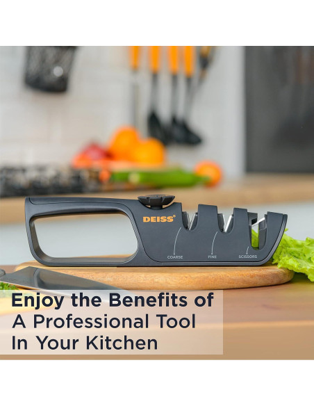 Afilador de cuchillos Deiss PRO con ángulo ajustable - Manual