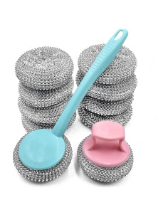 HONGYUTAI Paquete 10 Esponjas Acero Inoxidable 7,62 cm