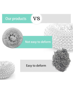 HONGYUTAI Paquete 10 Esponjas Acero Inoxidable 7,62 cm 2