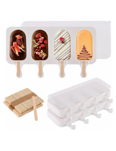 Juego de 3 moldes para paletas BTYMS con 100 palitos