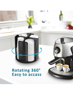 Organizador de Tazas y Tapas Rotativo Honlibey 4 Compartimentos 2