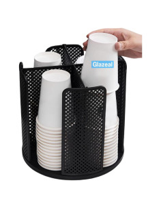Organizador Rotatorio de Tazas y Tapas Glazeal 4 Compartimentos