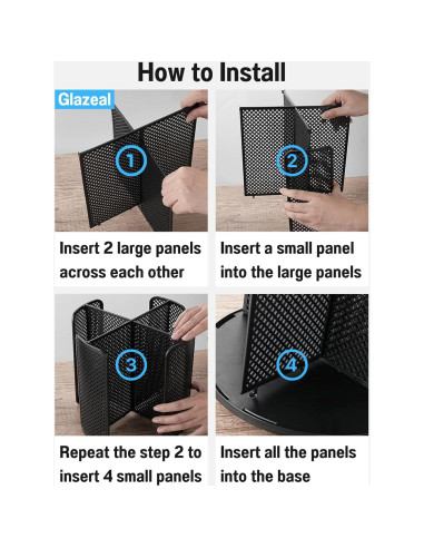 Organizador Rotatorio de Tazas y Tapas Glazeal 4 Compartimentos