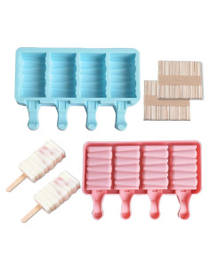 Juego de 2 Moldes de Paletas de Helado Silicona ABSOK