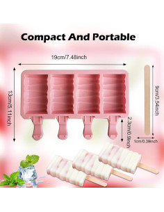 Juego de 2 Moldes de Paletas de Helado Silicona ABSOK 2
