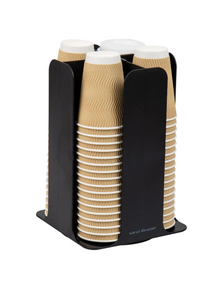 Carrusel de Tazas y Tapas Mind Reader, Negro, 19.68x19.68x29.21 cm