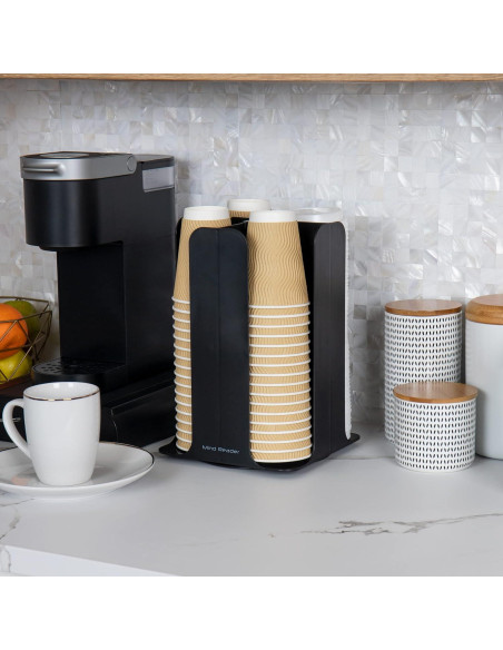 Carrusel de Tazas y Tapas Mind Reader, Negro, 19.68x19.68x29.21 cm