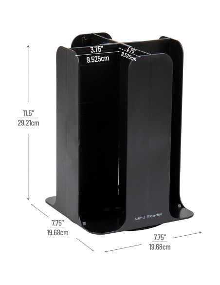 Carrusel de Tazas y Tapas Mind Reader, Negro, 19.68x19.68x29.21 cm