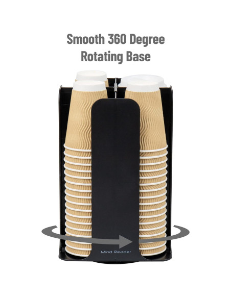 Carrusel de Tazas y Tapas Mind Reader, Negro, 19.68x19.68x29.21 cm