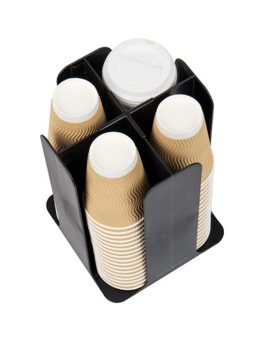 Carrusel de Tazas y Tapas Mind Reader, Negro, 19.68x19.68x29.21 cm