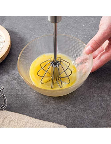 Batidor de Huevos Semiautomático Fnoko Acero Inoxidable 3PCS