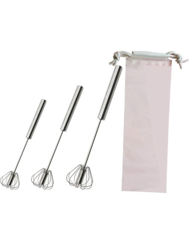 Batidor de Huevos Semiautomático Fnoko Acero Inoxidable 3PCS