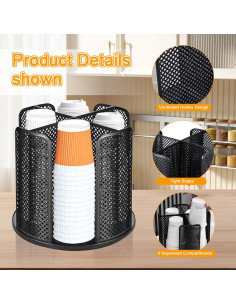 Soporte Rotatorio para Tazas de Papel Ceiiseaon 4 Compartimentos 2