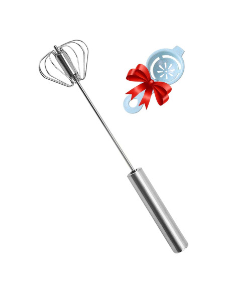 Batidor de huevos Jninexiu 30 cm acero inoxidable semi-automático