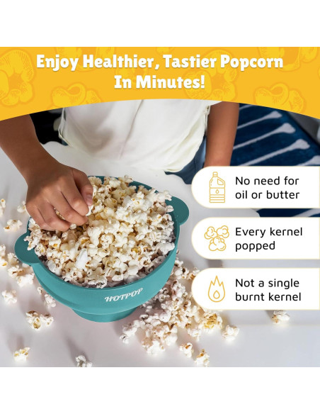 Hacedor de Palomitas Popco Silicona Microondas 15 Tazas Aqua