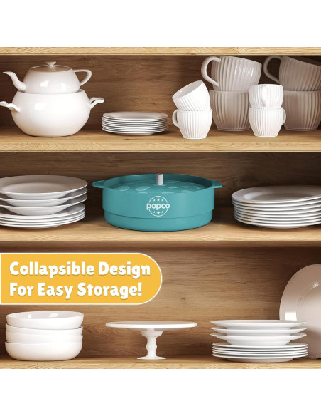 Hacedor de Palomitas Popco Silicona Microondas 15 Tazas Aqua