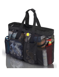 Bolsa de Playa Extra Grande GOTDYA Malla Negra 61x22x46cm 2