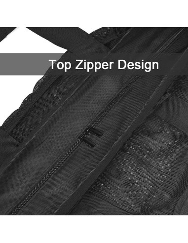 Bolsa de Playa Extra Grande GOTDYA Malla Negra 61x22x46cm