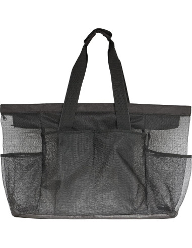 Bolsa de Playa Extra Grande GOTDYA Malla Negra 61x22x46cm