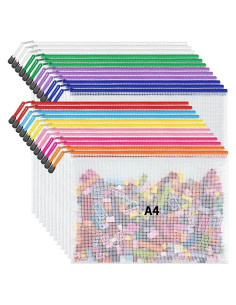 Bolsas de Malla con Cremallera JARLINK 24 Pcs A4 Multicolor