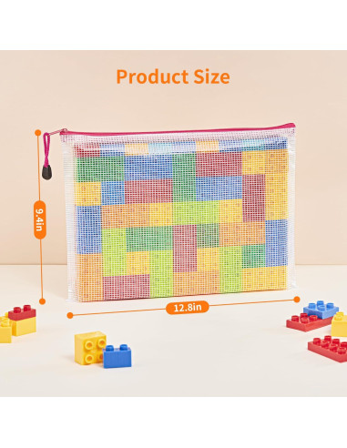 Bolsas de Malla con Cremallera JARLINK 24 Pcs A4 Multicolor