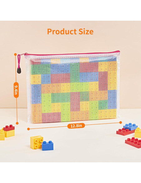 Bolsas de Malla con Cremallera JARLINK 24 Pcs A4 Multicolor