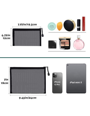 Paquete de 6 Neceseres de Maquillaje de Nylon Negro