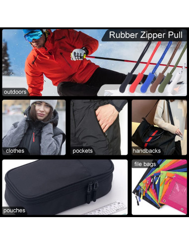 CooBigo 12 Pack Tiradores de Cremallera Rojos - Antideslizantes