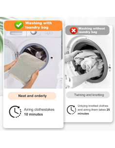 Bolsa de Lavandería de Malla Algodón 6 Piezas NAHADS 2