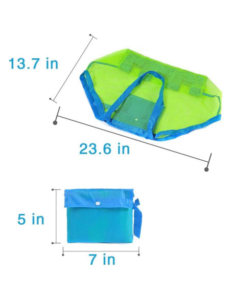 Bolsa de Playa Plegable Septo Grande Malla Azul 0.06 kg