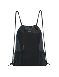 Mochila de Cuerda WANDF Unisex Resistente al Agua 20L Negra