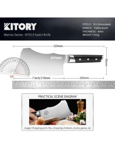 Cuchillo de Carnicería Kitory 17,78 cm Acero Inoxidable 2
